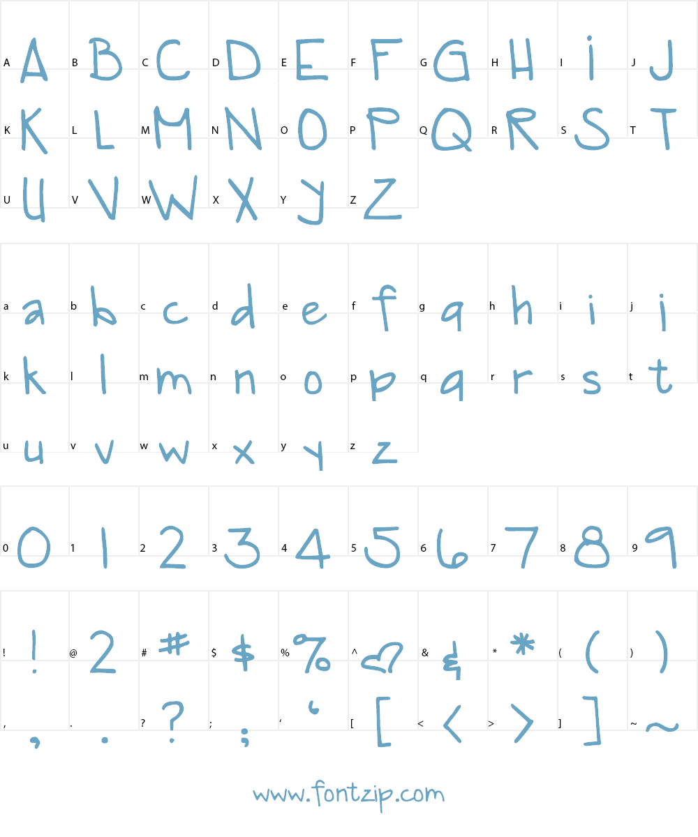 DJB Tia Font Character